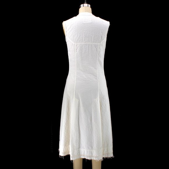Gary Graham Sleeveless Dress 2006 Button Up Midi Pleated Vintage Cut High Neck S - Picture 5 of 16